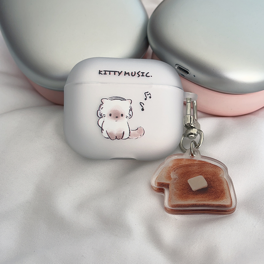 听歌小暹罗,适用苹果耳机保护壳1/2/3/4/5代airpodspro二代三四五保护套少女心磨砂半透明新款硅胶女生原创