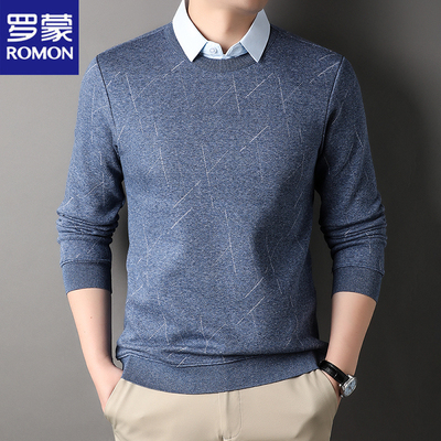 罗蒙假两件毛衣男士春秋季新款