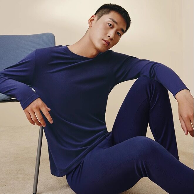 清仓莫代尔打底衫保暖男圆领弹力