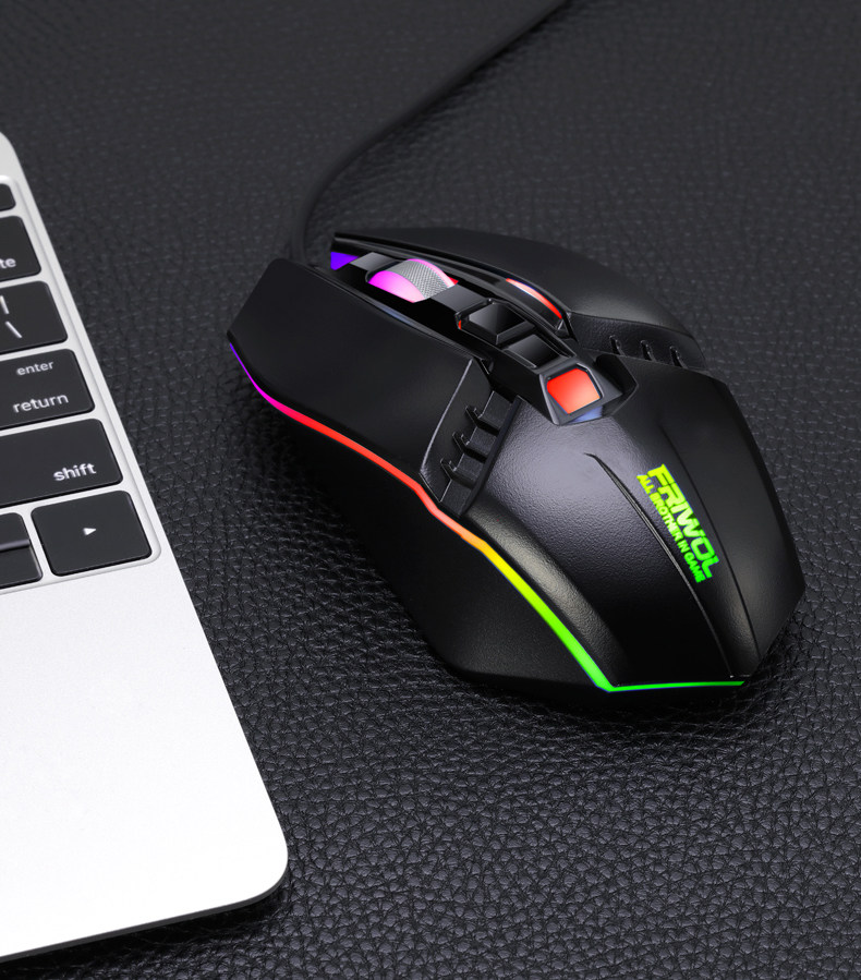 友狼v31鼠标 炫光usb电竞台式笔记电脑通用发光办公游戏有线鼠标