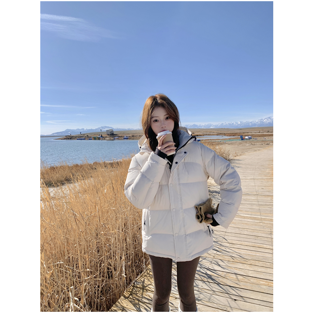 2025年冬季新款Tna加拿大羽绒服女短款90白鸭绒泡芙加厚面包外套