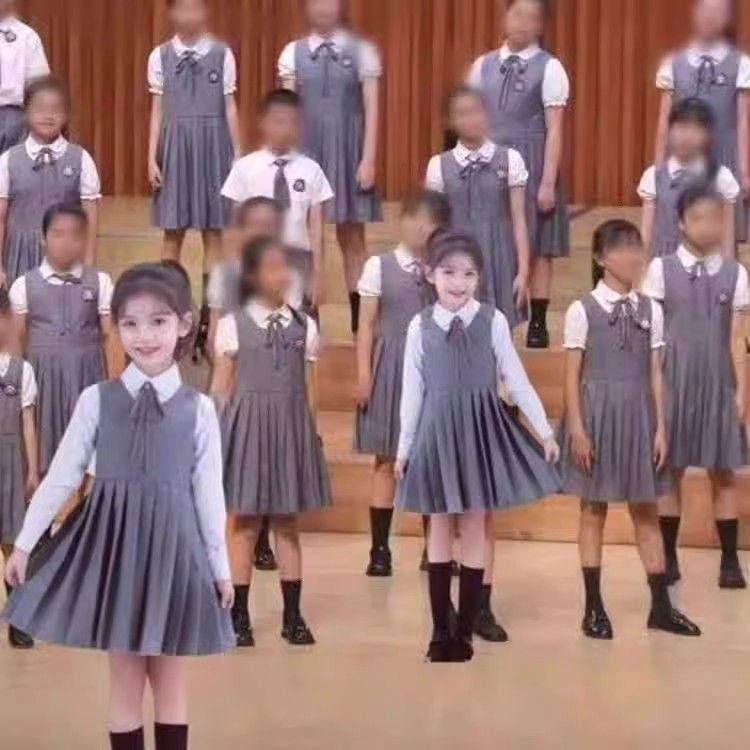 新款儿童合唱服学院风演出服中学生小学生大合唱团男女童朗诵服装
