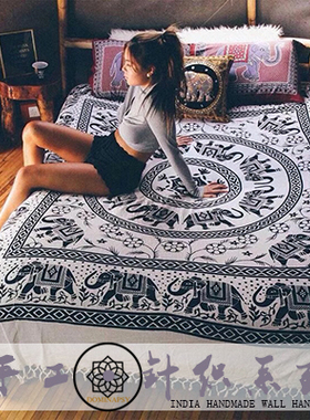【手工针织棉流苏系列】曼达拉mandala挂毯床单家居装饰 印度正品