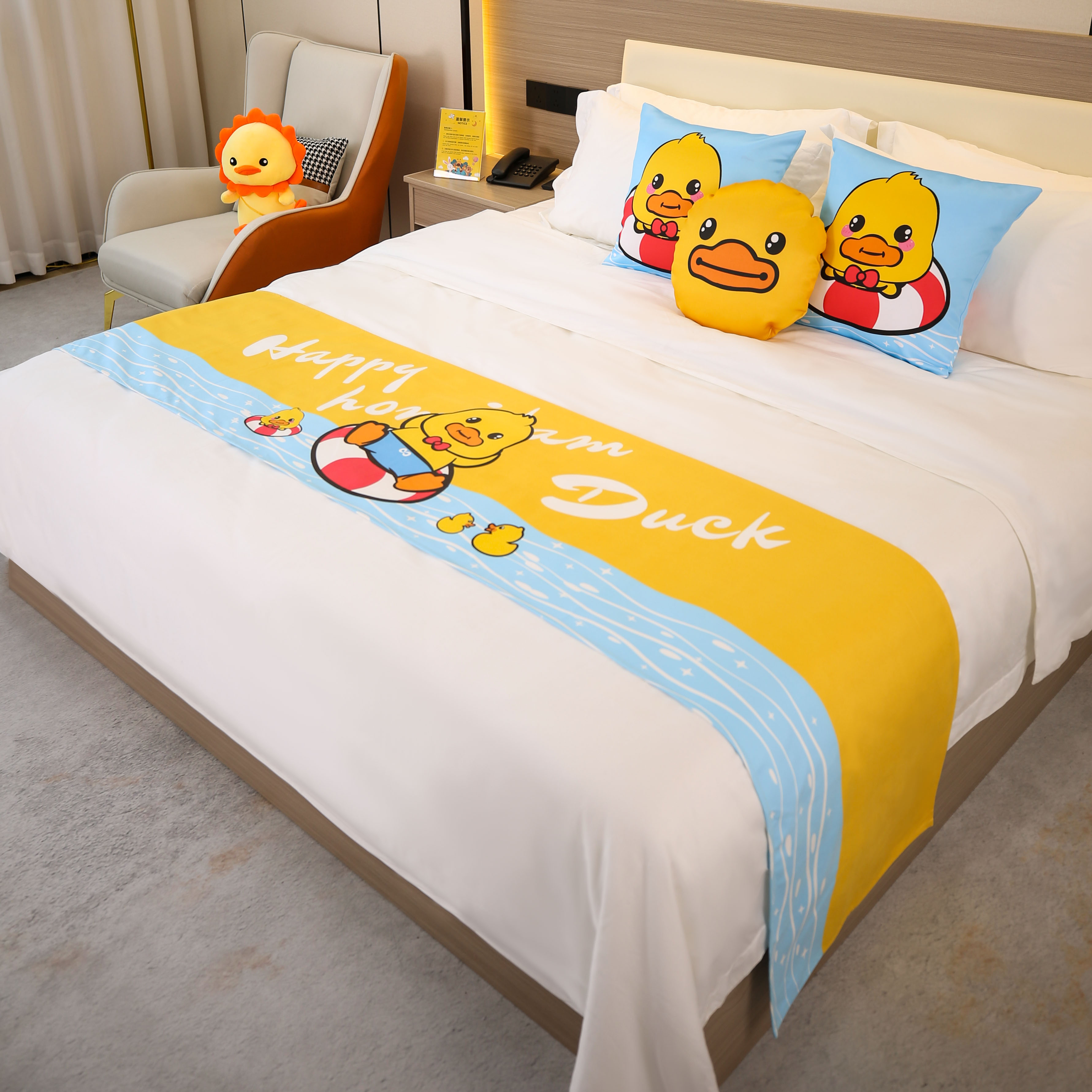 酒店宾馆民宿主题房亲床尾巾