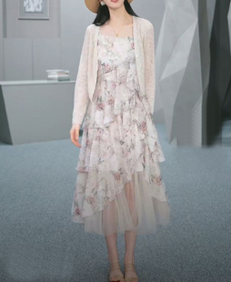 S·D西格圣迪奥浪漫碎花吊带裙开衫 女装 两件套连衣裙 新款 2026夏季