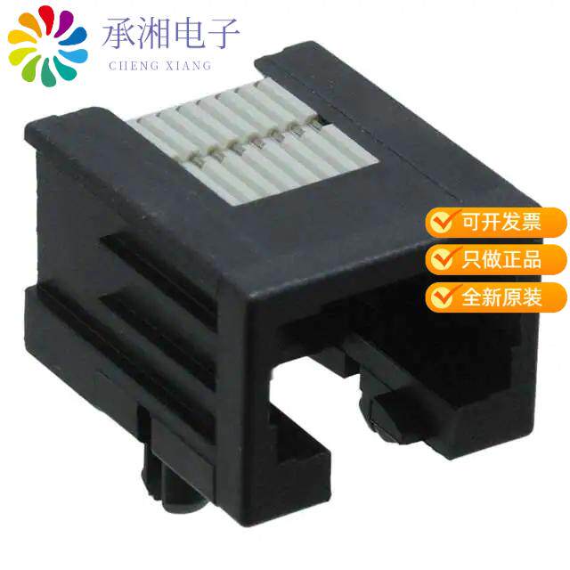 全新1-1705951-1正品CONN MOD JACK 8P8C R/A UNSHLD - 实物图
