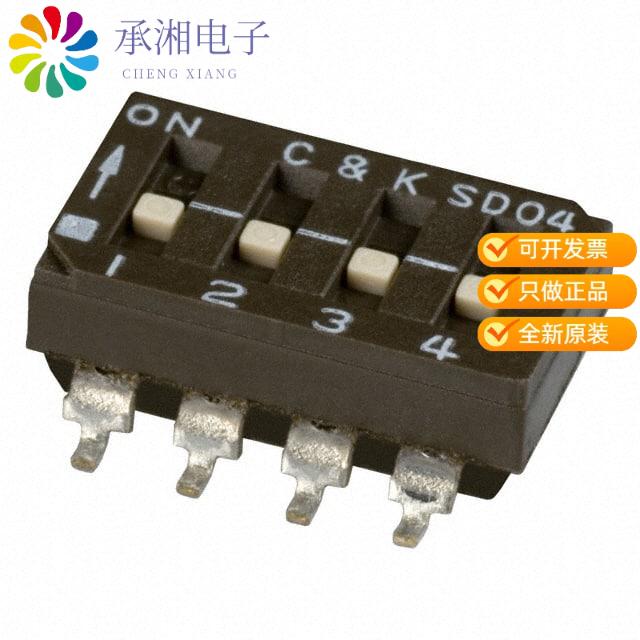 正品SD04H0SB原装SWITCH SLIDE DIP SPST 100MA 25V