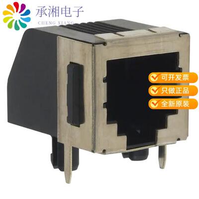 全新5555154-2正品CONN MOD JACK 6P4C R/A SHIELDED