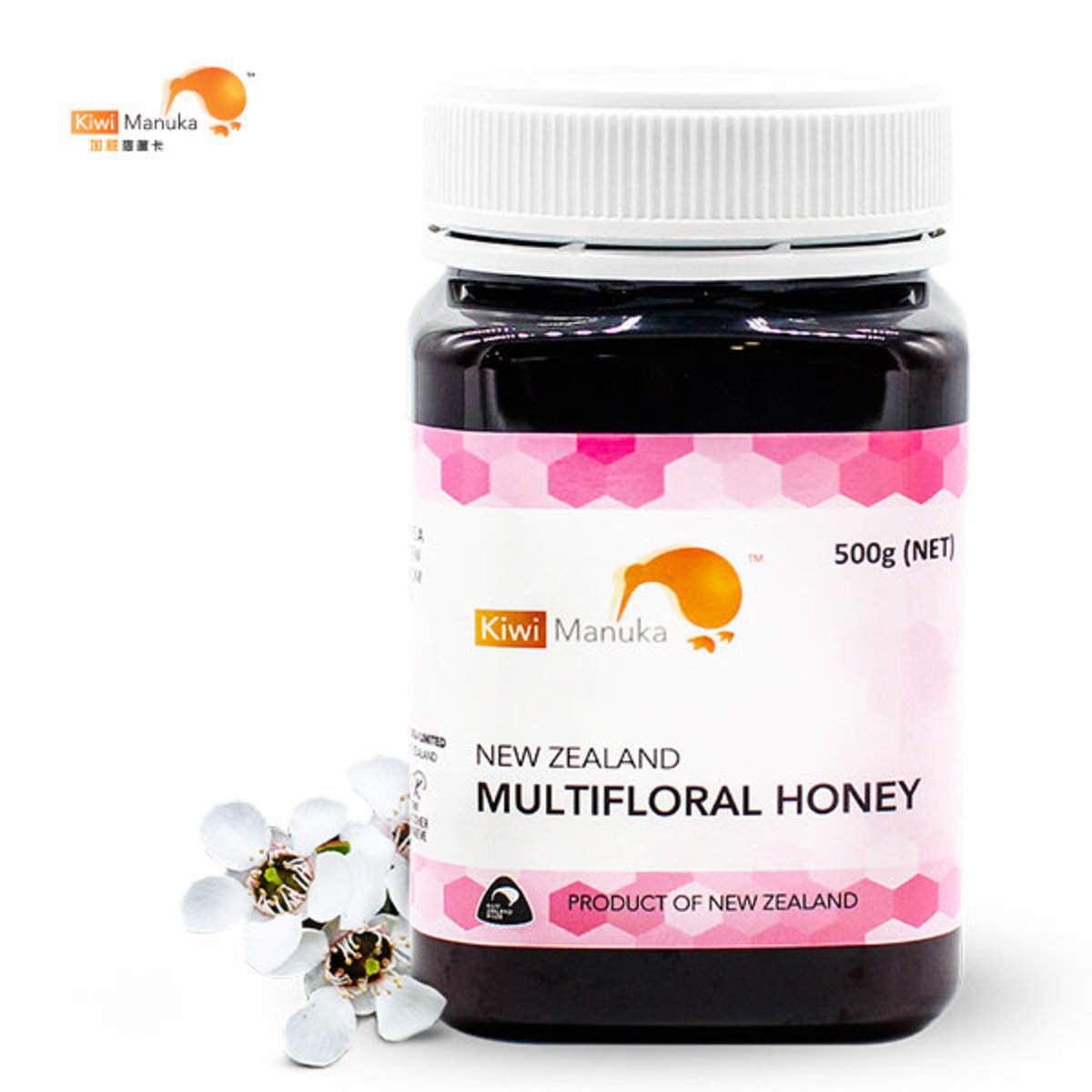进口加维麦芦卡新西兰100%多花蜂蜜500G无添加清香甜淡浓郁蜂蜜味