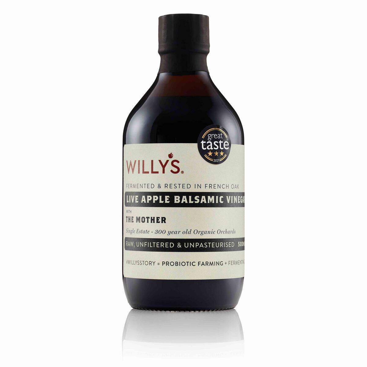 WILLYS有机活性苹果香醋500ML风味层次丰富有机认证无人工添加物