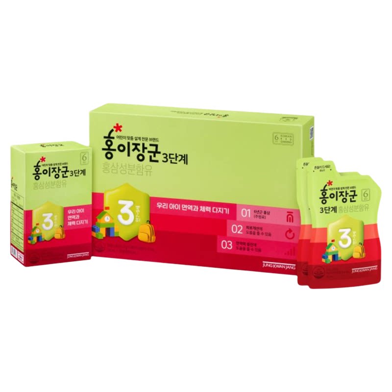 正官庄 新升级配方红儿将军第3阶段礼盒7-9岁儿童高丽参20ml*30包