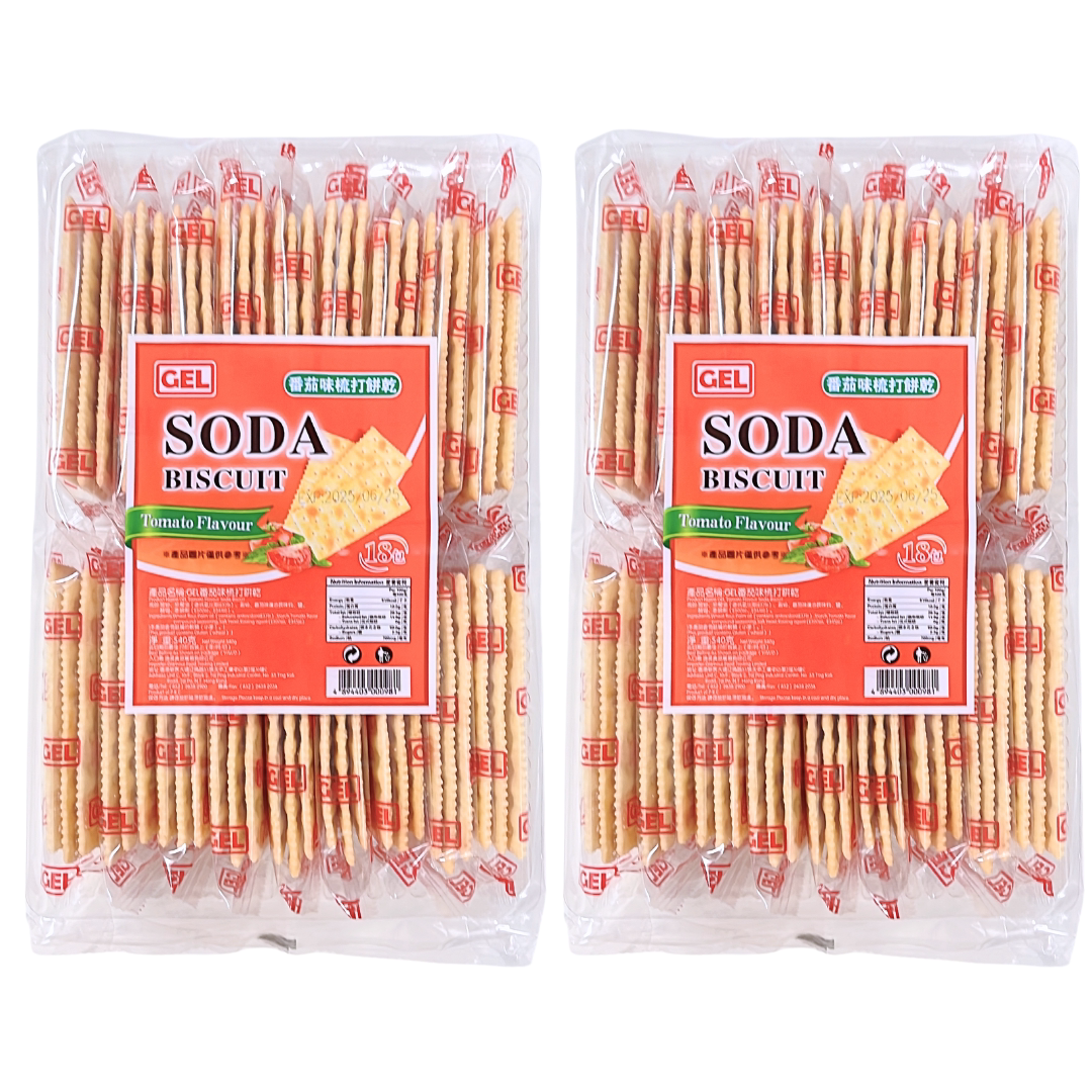 进口版GEL蕃茄味梳打饼540gx2饼干棒休闲零食番茄味2包装热销酥脆