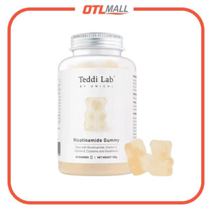 进口Unichi Teddi Lab酰胺精华美白小熊软糖茉莉花葡萄柚口味60粒