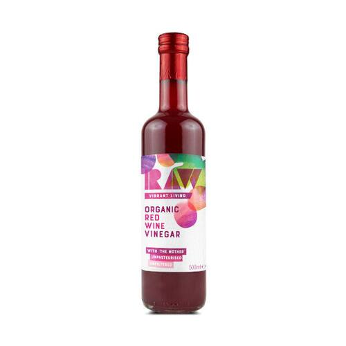 Raw Vibrant Living 有机红酒醋含酵母500ml有机认证烹饪调料进口