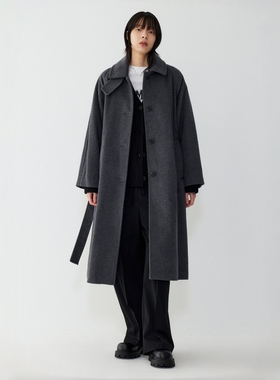 STUDIO TOMBOY 2025秋冬背部细节宽松版型羊毛大衣 保暖外套
