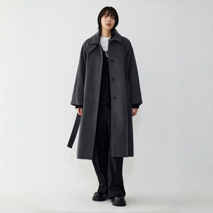STUDIO TOMBOY 2025秋冬背部细节宽松版型羊毛大衣 保暖外套