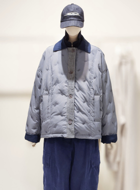 STUDIO TOMBOY轻羽绒外套女珊瑚绒领设计拼接时尚秋冬新款