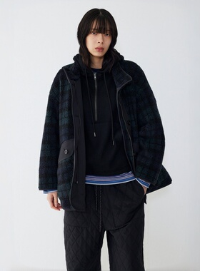 STUDIO TOMBOY 格子宽松夹克 女秋冬保暖 oversize 休闲叠穿外套