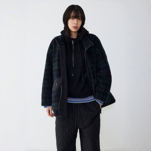 STUDIO TOMBOY 格子宽松夹克 女秋冬保暖 oversize 休闲叠穿外套