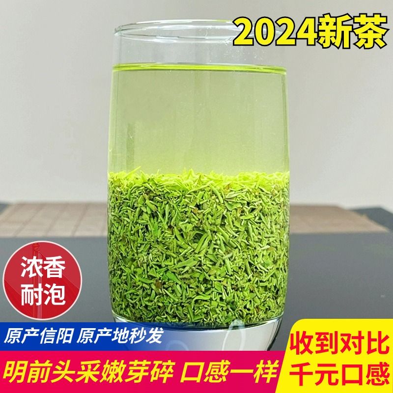 信阳毛尖春茶浓香耐泡特级绿茶高山口粮茶喝2024新茶明前断芽茶碎