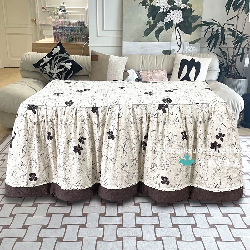 加厚可拆洗脱胆被子1.2米烤火桌罩套被罩新款长方形烤火罩子家用