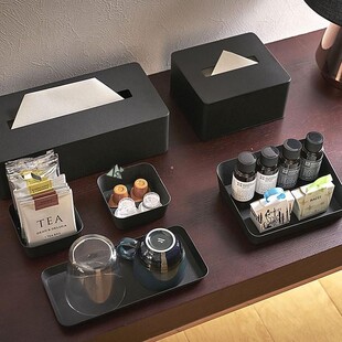 日本正品山崎实业yamazaki酒店金属纸巾盒抽纸洗漱用品浴室收纳盘