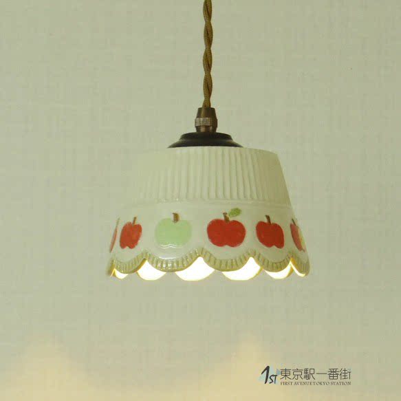 红绿色小苹果陶瓷吊灯可爱清新雅致床头吧台餐厅玄关飘窗小吊灯