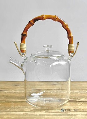 日本代购 studio prepa出品手工制耐热玻璃茶壶
