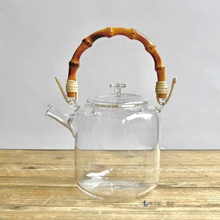 日本代购 studio prepa出品手工制耐热玻璃茶壶