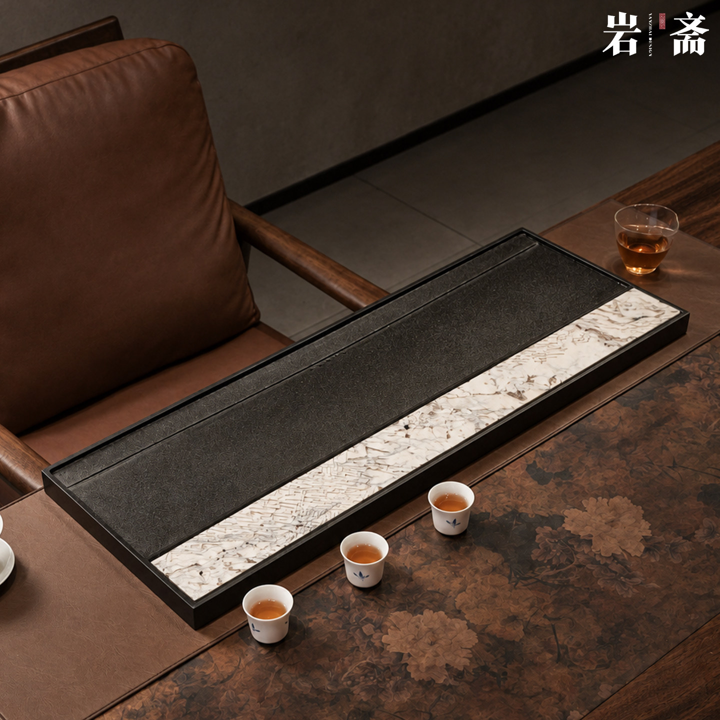 高端天然整块乌金石茶盘2026新款现代简约奢石头茶台家用茶具茶海