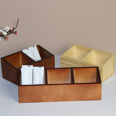 实木酒店民宿茶包套套咖啡收纳盒