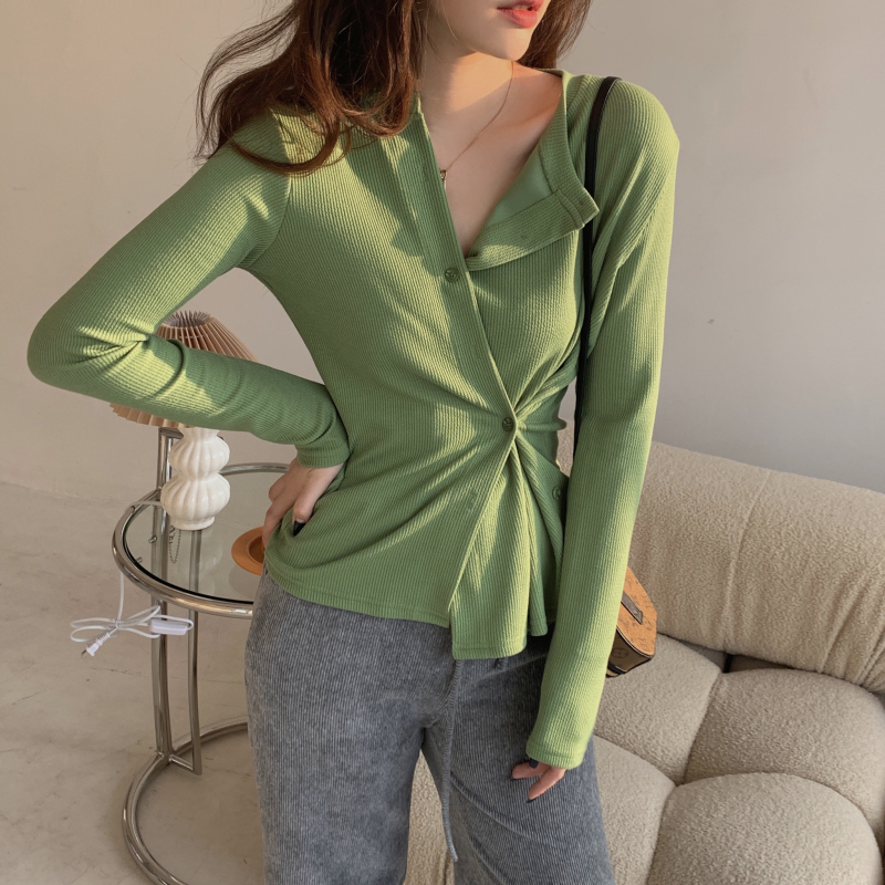 Real price, slim, irregular buttons, bottom and cardigan