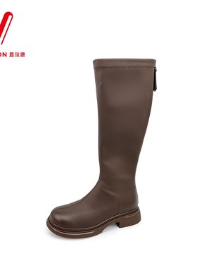 意尔康女鞋2025冬季新款厚底增高时尚舒适显瘦长筒靴5762CM43790B