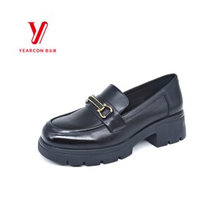 意尔康女鞋2025年秋季新款乐福鞋百搭厚底舒适小皮鞋S562AB04868Y