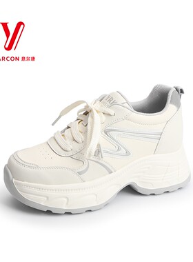 意尔康女鞋2026春季新款厚底增高耐磨低帮运动休闲鞋6184AD15407Y