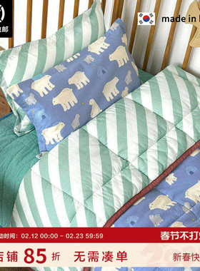 现货▲5折限量 韩国品牌Tinycosmos 小熊儿童纯棉空调被一体被