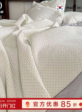 奶呼呼点点床单 ASAROOM 韩国纯棉夹棉绗缝床盖可机洗