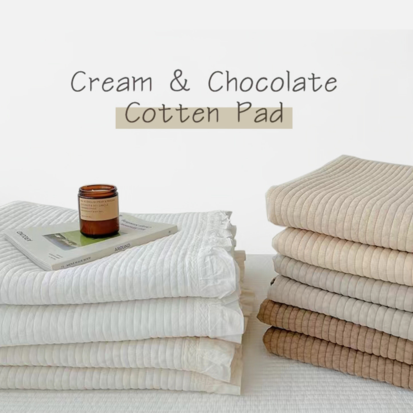 现货▲ 2米大床可用asaroom韩国纯棉绗缝床盖 大荷叶边加厚床单