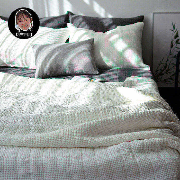 现货▲闭眼入！韩国兰精莫代尔华夫格空调被床盖两用柔软床单