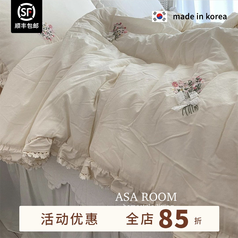 韩国刺绣温馨风春秋被