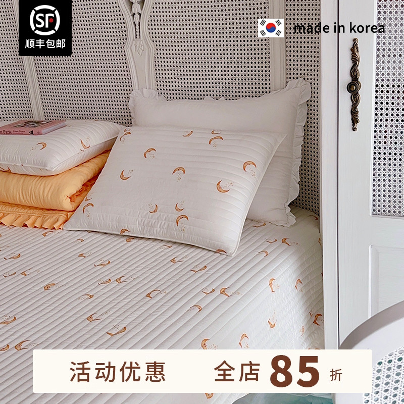 现货▲  ASAROOM韩国莫代尔卡通月亮床单 夹棉床盖