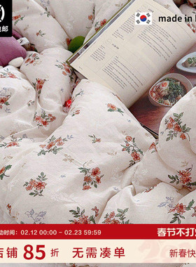 jue版▲ 特惠bi眼入 DU家复古碎花ASAROOM 韩国柔软莫代尔春秋被