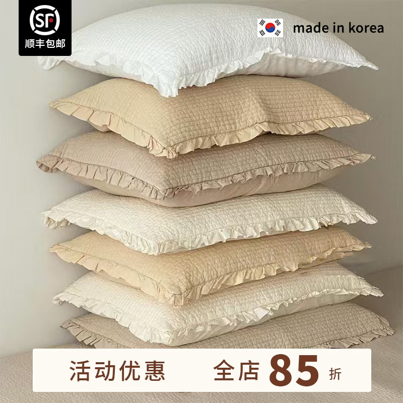 ASAROOM纯棉韩国荷叶边绗缝