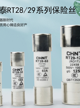 正泰RT28-32/63熔断器熔芯 熔断体10A16A20A32A保险丝RO15芯子63A