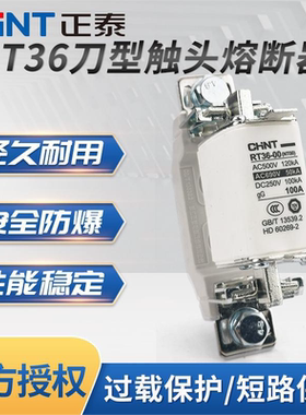 正泰保险丝熔断器RT36-00 160 63A 80A 100A 250A 630A刀型NT00