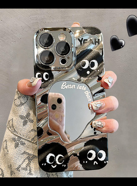 趣味卡通煤球适用小米14pro手机壳civi3情侣12x自带镜头膜10s全包红米k70e硅胶k60高级感k50ultra新款note11