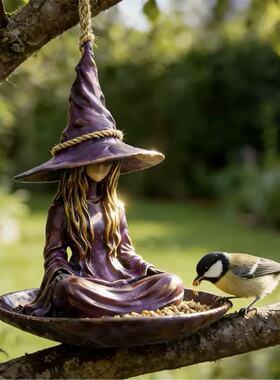 悬挂女巫喂鸟器户外装饰