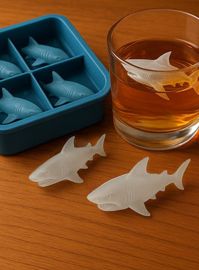 Shark Silicone Ice Mold创意鲨鱼硅胶冰模跨境冰格磨具制冰工具