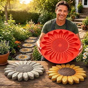 Sunflower Garden Concrete Mold 向日葵花园踏步石水泥模具