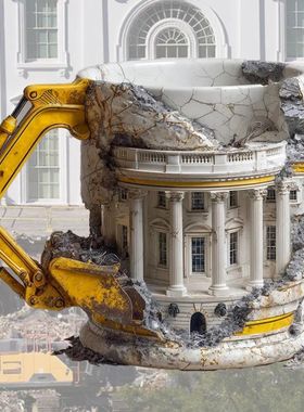 拆卸建筑马克杯3D立体摆件